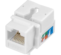 Модуль Keystone Jack RJ-45 CAT 6 неэкранированный 110 IDC тип 90 градусов, белый REXANT 02-0254