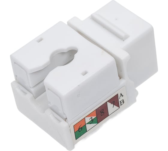Модуль Keystone REXANT Jack RJ-45(8P8C), CAT 6, тип 90 градусов, белый PRO 02-0254