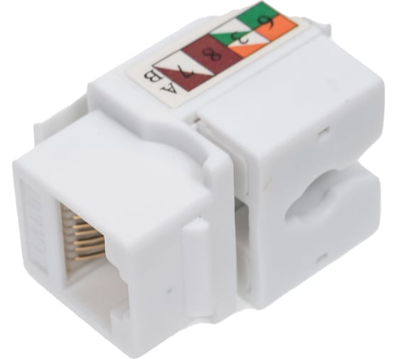 Модуль Keystone REXANT Jack RJ-45(8P8C), CAT 6, тип 90 градусов, белый PRO 02-0254