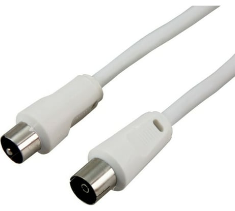 Шнур REXANT ТВ гнездо-ТВ штекер, длина 10 метров, белый 18-0007