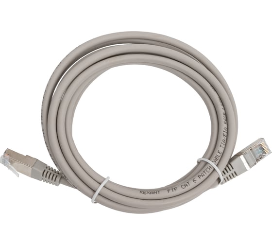 Патч-корд REXANT F/UTP RJ45-RJ45, категория 6, LSZH, длина 3 метра, серый 18-8106-1