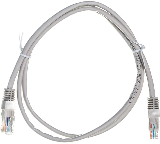 Патч-корд REXANT U/UTP RJ45-RJ45, CAT 5e, LSZH серый, 1 м 18-8002