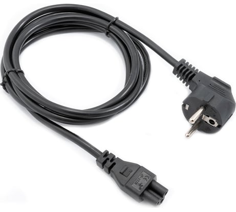Кабель питания A1 1.8 м., CEE 7/7-C5, 3x0.75 мм², 2200 Вт., черный. A1-PC075-EU-C5-1.8M