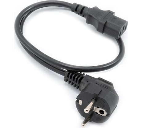 Кабель питания A1 0.6 м., CEE 7/7- С13, 3x0.75 мм², 2200 Вт., черный. A1-PC075-EU-C13-0.6M