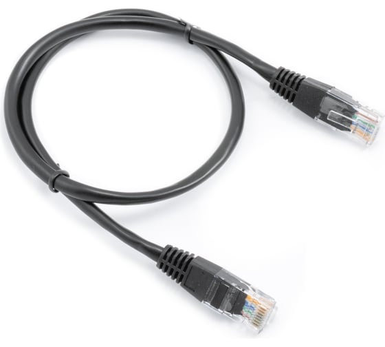 Кабель патч-корд А1 0.5 м., U/UTP, 5e, CCA, черный A1-LCU5E-0.5M-BK 1