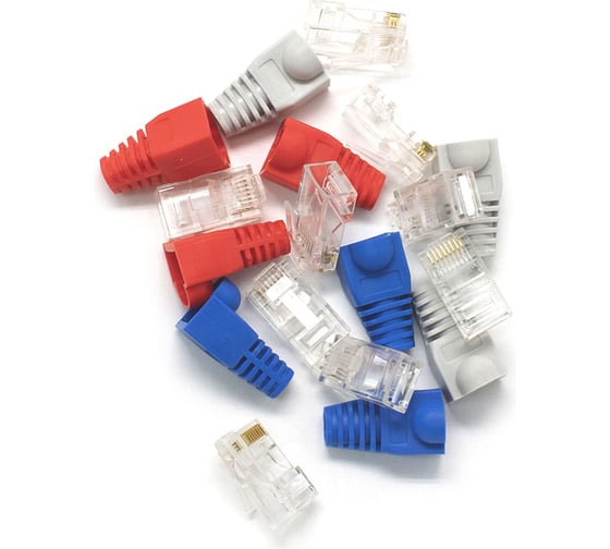 Компьютерный коннектор OXION RJ-45 (8P8C) 6 шт. с колпачками, блистер, арт. OX-RJ-45PRx6