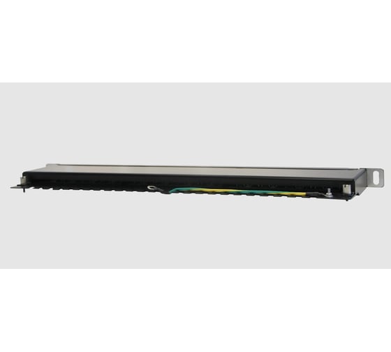 Патч-панель экранированная TWIST FTP 19" 0.5U 24 порта RJ-45 Krone IDC Cat.6, PP-19-0.5U-IDC-24-C6-SH-TWCS