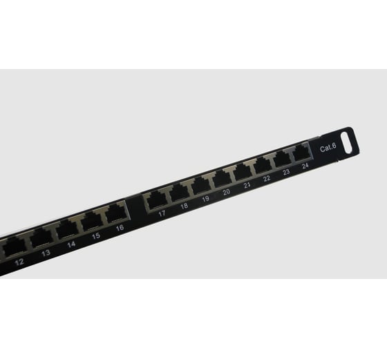 Патч-панель экранированная TWIST FTP 19" 0.5U 24 порта RJ-45 Krone IDC Cat.6, PP-19-0.5U-IDC-24-C6-SH-TWCS