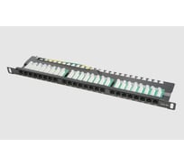 Патч-панель TWIST UTP 19" 0.5U 24 порта RJ-45 Krone IDC Cat.5e, PP-19-0.5U-IDC-24-C5E-TWCS