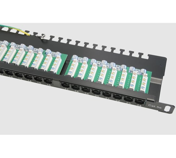 Патч-панель TWIST UTP 19" 0.5U 24 порта RJ-45 Krone IDC Cat.5e, PP-19-0.5U-IDC-24-C5E-TWCS