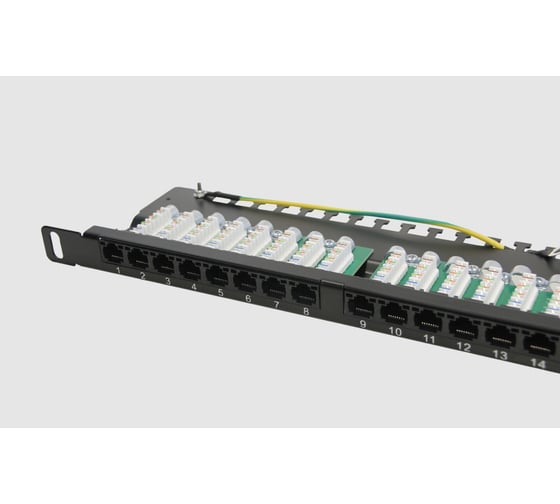 Патч-панель TWIST UTP 19" 0.5U 24 порта RJ-45 Krone IDC Cat.5e, PP-19-0.5U-IDC-24-C5E-TWCS