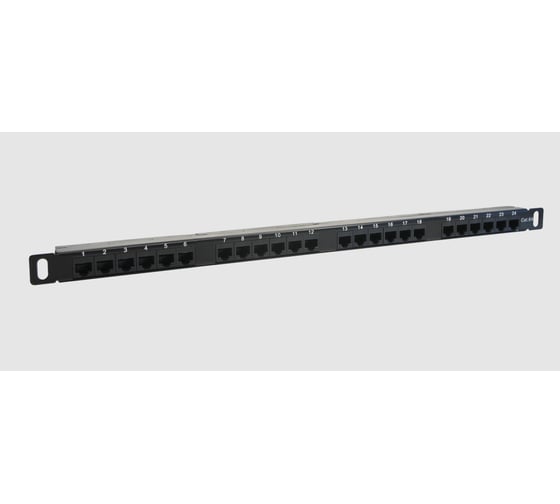 Патч-панель TWIST UTP 19" 0.5U 24 порта RJ-45 Krone IDC Cat.6а, PP-19-0.5U-IDC-24-C6A-180-TWCS