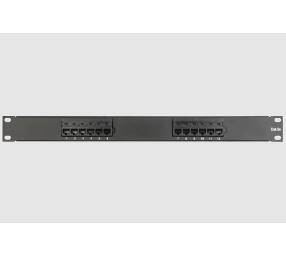 Патч-панель TWIST UTP 19", 1U, 12 портов RJ-45, 110 тип Cat.5e PP-19-1U-12-C5E-TWCS