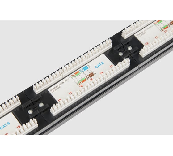 Патч-панель TWIST UTP 19", 1U, 24 порта RJ-45, Cat.6 DUAL IDC PP-19-1U-24-C6-TWCS
