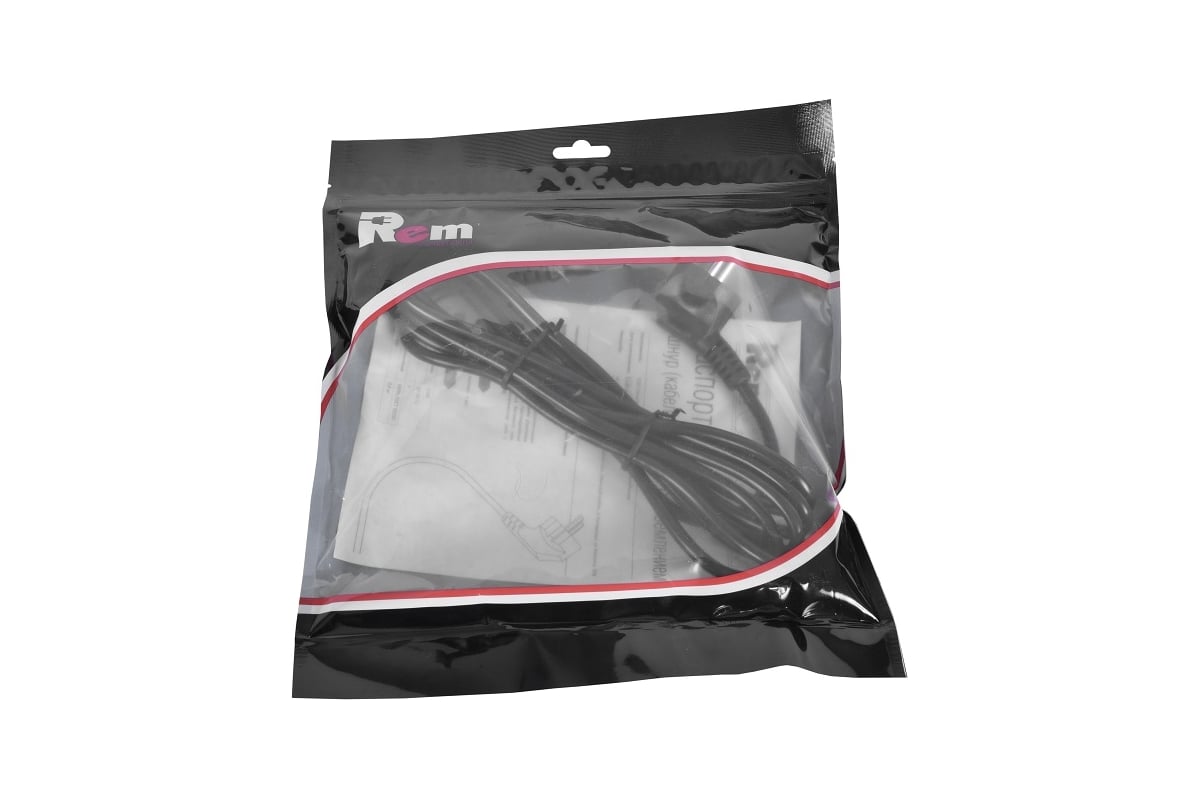 Шнур питания REM с заземлением IEC 60320 C13/Schuko, 10А / 250В, длина ...