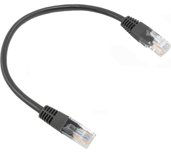 Кабель патч-корд A1 0.25 м., U/UTP, 5e, медь, черный A1-LCU5E-C-0.25M-BK 1