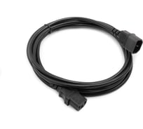 Кабель питания A1 3 м., С13-С14, 3x1 мм², 2200 Вт., черный A1-PC1-C13-C14-3M