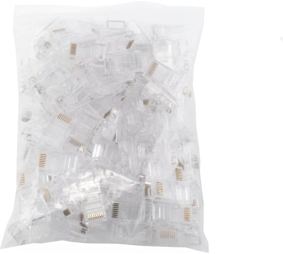 Коннектор A1 A1-LPU5E-4 RJ-45, 5E кат., легкая установка, 8p8c, 6 мкм, универсальный, для одножильного и многожильного кабеля, упаковка/100 шт A1-LPU5E-1