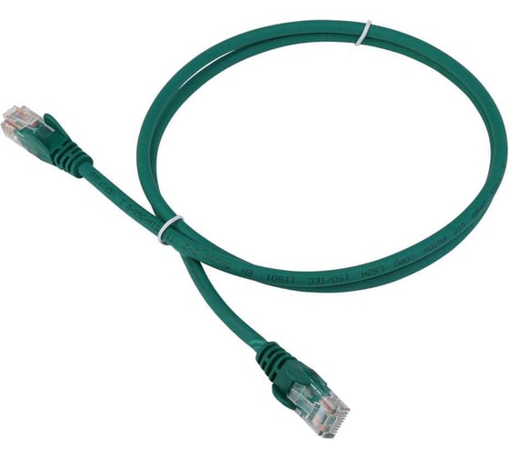Патч-корд LANMASTER RJ45 - RJ45, 4 пары, UTP, категория 5е, 1.5 м, зеленый, LAN-45-45-1.5-GN 1