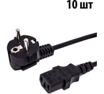 Комплект кабелей питания Filum ПВС-АП 3x0.75 CEE 7/7(Schuko) угловая - C13, 220/25 FL-PC-SH90/C13-C-1.8-BK/10