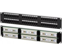 Патч-панель 19" NEWMAX 48 портов RJ-45, категория 5e, UTP, 2U, NM-PPU48