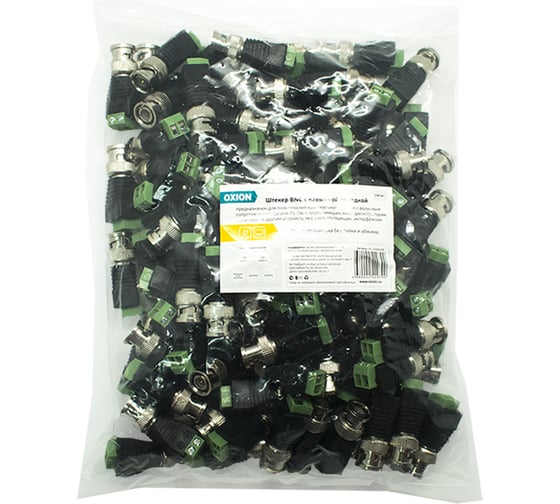 Штекер BNC с клеммной колодкой OXION пакет 100 шт., арт. OX-JCKBNC100PCS