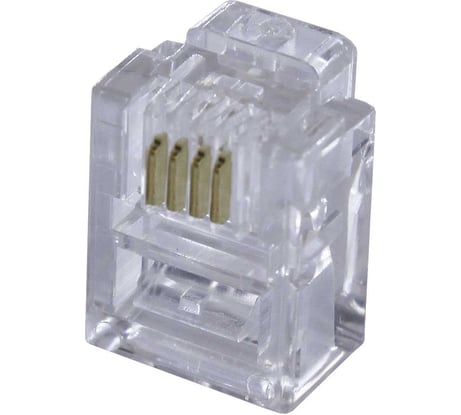 Коннектор OXION RJ-11 (6P4C), 5 шт., блистер, арт. OX-RJ-116P4Cx5