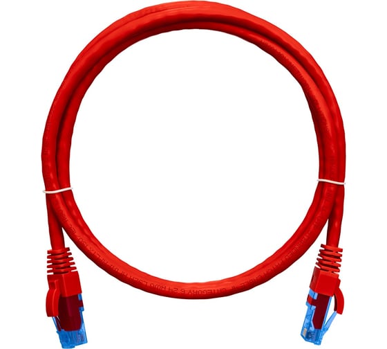 Шнур NIKOMAX U/UTP 4 пары, категория 6, 7х0,205мм, красный, 1м NMC-PC4UE55B-010-C-RD 1