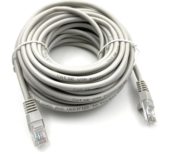 Патч-корд UTP 4 пары cat5E CCA molded 10м серый RJ-45 (m)-RJ-45 (m) BURO 1428202 1