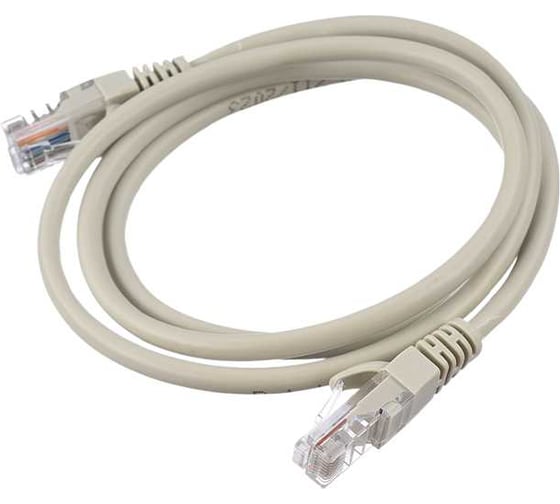 Патч-корд GoPower 1 RJ-45 (m)-RJ-45 (m) 1.0м кат.5е ПВХ 26AWG CCA серый в пакете 00-00029034