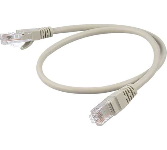 Патч-корд GoPower 1 RJ-45 (m)-RJ-45 (m) 0.5м кат.5е ПВХ 26AWG CCA серый в пакете 00-00029033