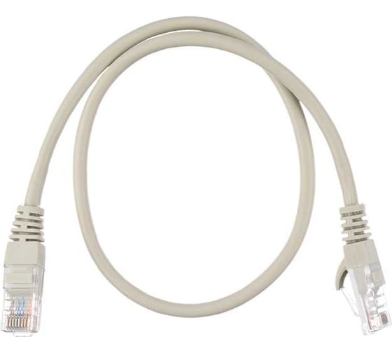 Патч-корд GoPower 1 RJ-45 (m)-RJ-45 (m) 0.5м кат.5е ПВХ 26AWG CCA серый в пакете 00-00029033