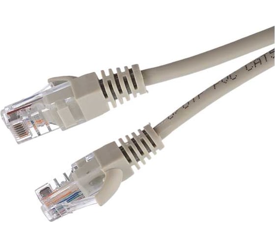 Патч-корд GoPower RJ-45 (m)-RJ-45 (m) 20.0м кат.5е ПВХ 26AWG CCA серый в пакете 00-00027477 1