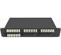 Кросс оптический стоечный многомодовый укомплектованный TopLAN 19", 64 LC/UPC OM4 адаптеров, (50/125), 2U, черный, КРС-Top-2U-64LC/U-OM4-BK