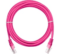 Шнур NETLAN U/UTP 4 пары, категория 5e, PVC, розовый, 10м, 5 штук EC-PC4UD55B-BC-PVC-100-PK-5