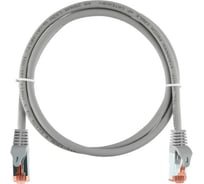 Шнур NIKOMAX S/FTP, 4 пары, категория 6a, 7х0, 135 мм, светло-серый, 3м NMC-PC4SA55B-ES-030-C-GY