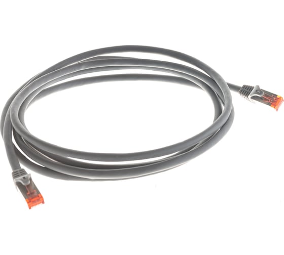 Шнур NIKOMAX S/FTP, 4 пары, категория 6a, 7х0, 135 мм, светло-серый, 3м NMC-PC4SA55B-ES-030-C-GY