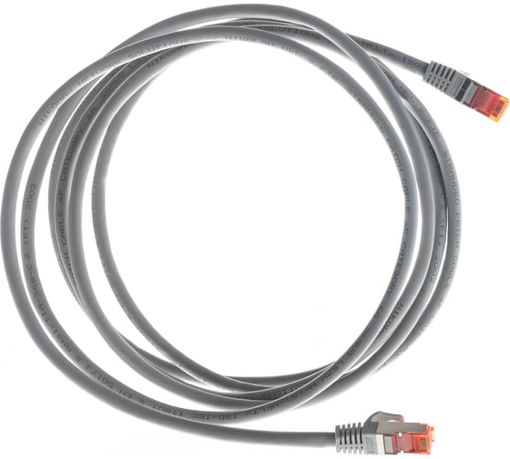 Шнур NIKOMAX S/FTP, 4 пары, категория 6a, 7х0, 135 мм, светло-серый, 3м NMC-PC4SA55B-ES-030-C-GY