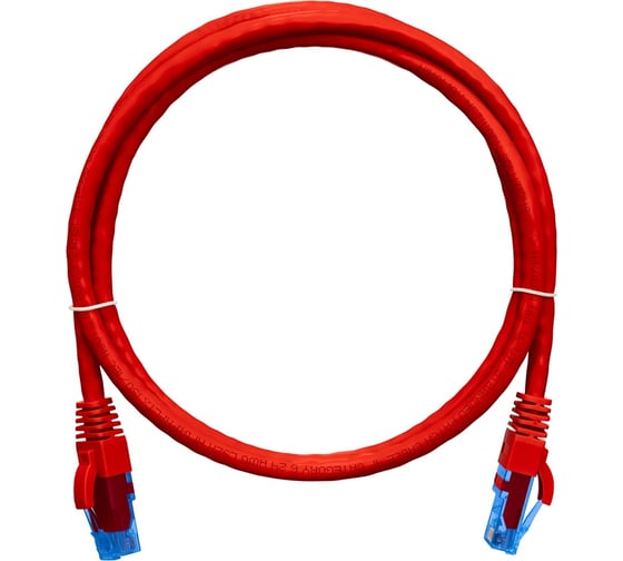 Шнур U/UTP NIKOMAX 4 пары, Кат.6, 7х0,205мм, красный, 1,5м NMC-PC4UE55B-015-C-RD