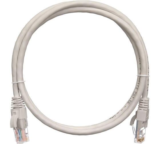 Шнур U/UTP NETLAN 4 пары, Кат.5e, медный, серый, 2м, 10шт. EC-PC4UD55B-BC-LSZH-020-GY-10 1