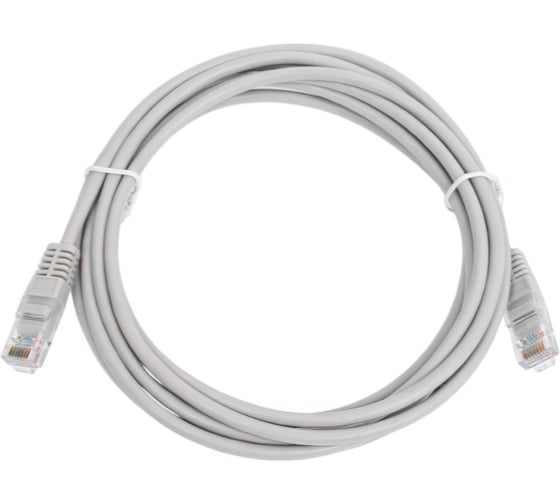 Шнур U/UTP NETLAN 4 пары, Кат.5e, PVC, серый, 3м, 10шт. EC-PC4UD55B-BC-PVC-030-GY-10