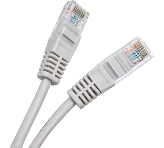 Шнур U/UTP NETLAN 4 пары, Кат.5e, PVC, серый, 3м, 10шт. EC-PC4UD55B-BC-PVC-030-GY-10