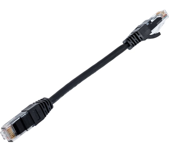 Шнур NIKOMAX U/UTP 4 пары, категория 5e, 7х0,205мм, черный, 0,15м NMC-PC4UD55B-001-C-BK