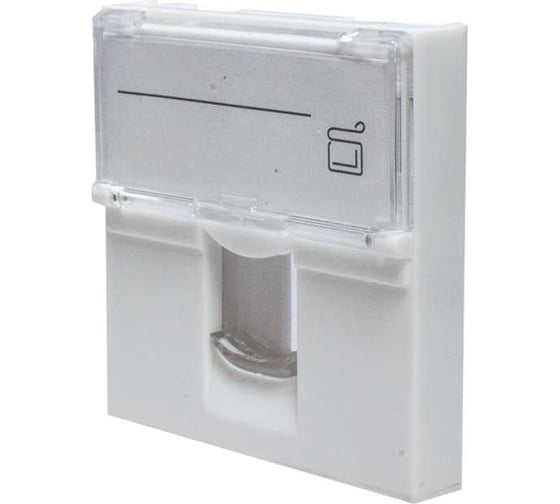 Лицевая панель SUPRLAN 1 порт (45x45, Keystone, шторка, откидное маркировочное окно) (DIY) 10-0301-1 1