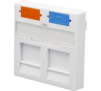 Лицевая панель SUPRLAN 2 порта (45x45, Keystone, шторки) (DIY) 10-0303-1