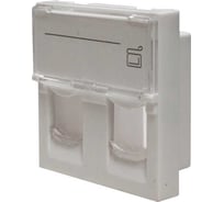 Лицевая панель SUPRLAN 2 порта (45x45, Keystone, шторки, откидное маркировочное окно) (DIY) 10-0302-1
