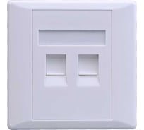 Лицевая панель SUPRLAN 2 порта (80x80, Keystone, шторка) (DIY) 10-0334-1