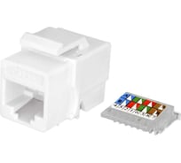 Розеточный модуль SUPRLAN Keystone Jack 8P8C (RJ-45), UTP, Cat.5e. заделка без инструмента, белый (DIY) 10-0312-1