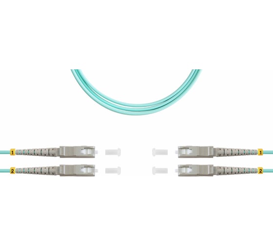 Патч-корд TopLAN оптический, дуплексный, MM 50/125, 10 м, DPC-TOP-OM3-SC/P-SC/P-10 1
