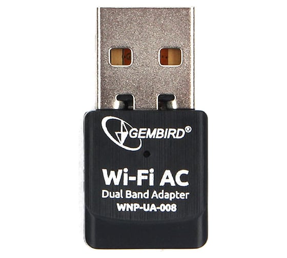 Сетевой двухдиапазонный Wi-Fi Gembird мини USB-адаптер 600 Мбит USB 802.11b/g/n/ac/а WNP-UA-008
